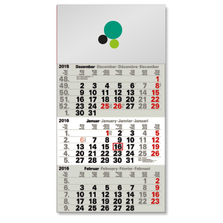3-Monatskalender für das Folgejahr