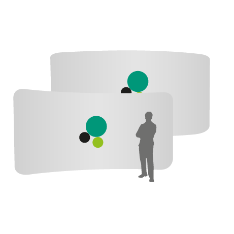 Textilwand ALU | 600er gebogen | beidseitig bedruckt