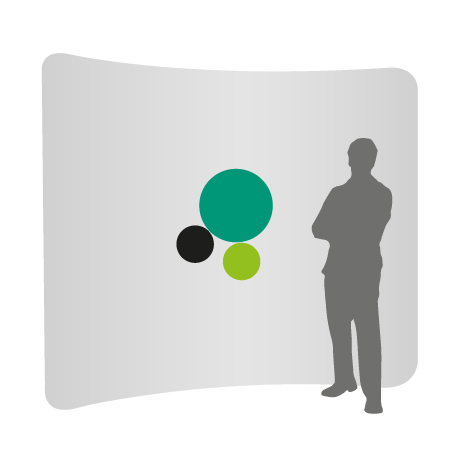 Textilwand ALU | 300er gebogen | einseitig bedruckt