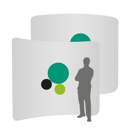 Textilwand ALU | 300er gebogen | beidseitig bedruckt