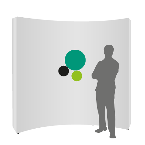 Textilfaltwand | 3 x 3 Felder gebogen | einseitig bedruckt