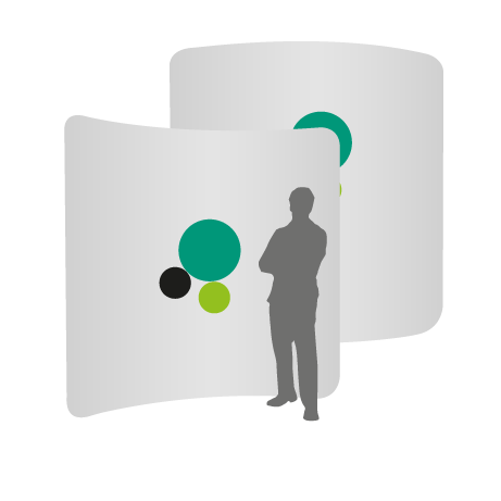 Textilwand ALU | 240er gebogen | beidseitig bedruckt